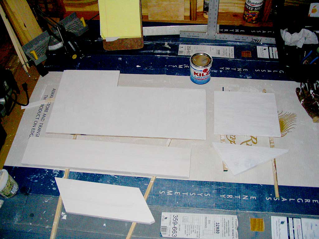 Priming the north-east rear soffit boards