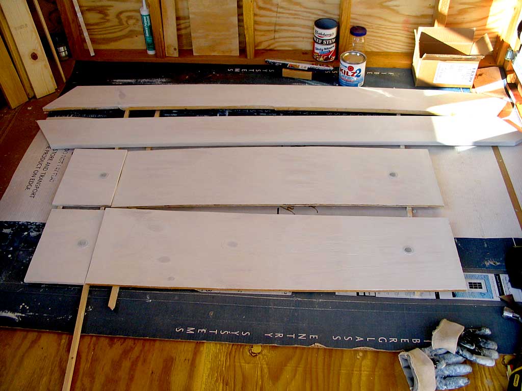 Priming the south soffit boards