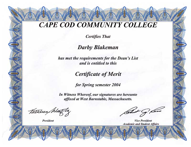 The CCCC Dean's List Award