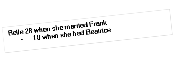 Belle 28 when she married Frank
-	18 when she had Beatrice
